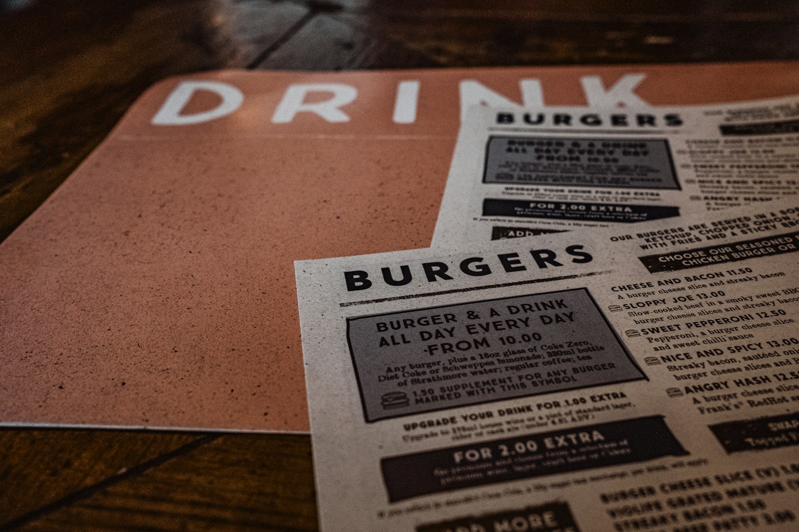 Menu pages laid out for redesign